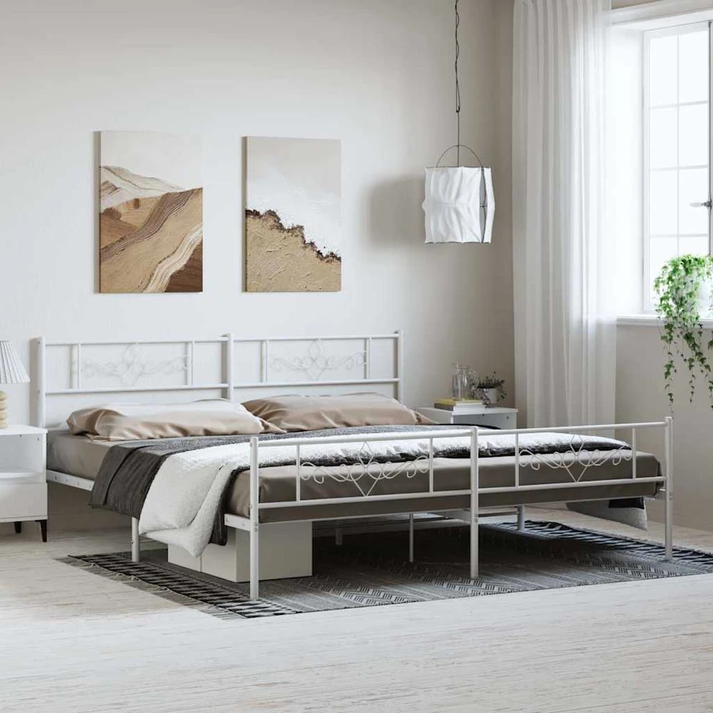 Lova Lovos rėmas su galvūgaliu/kojūgaliu, baltas, 183x213cm, metalas