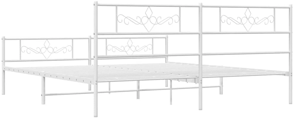 Lova Lovos rėmas su galvūgaliu/kojūgaliu, baltas, 183x213cm, metalas