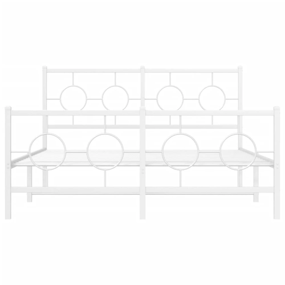 Lovos rėmas su galvūgaliu/kojūgaliu, baltas, 140x190cm, metalas
