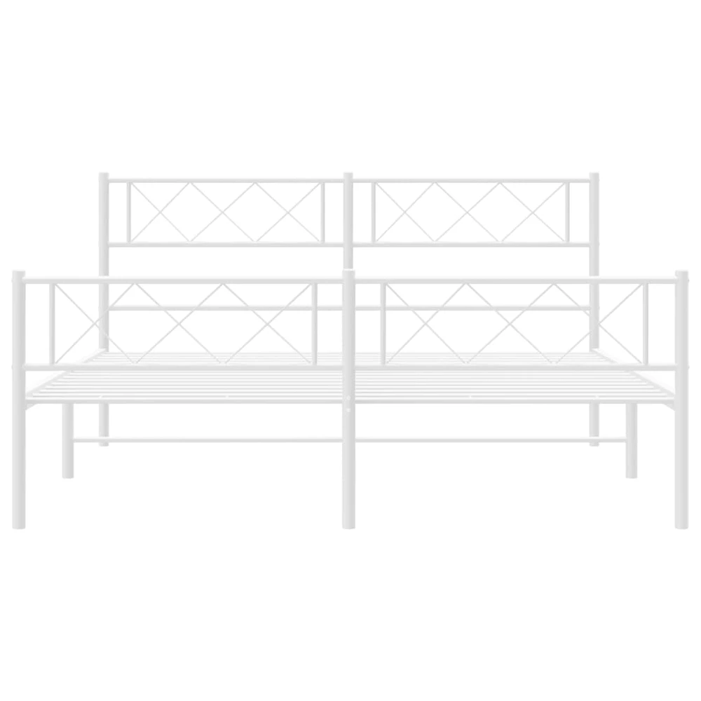 Lovos rėmas su galvūgaliu/kojūgaliu, baltas, 140x190cm, metalas