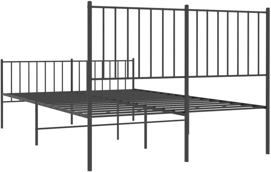 Lovos rėmas su galvūgaliu/kojūgaliu, juodas, 120x190cm, metalas
