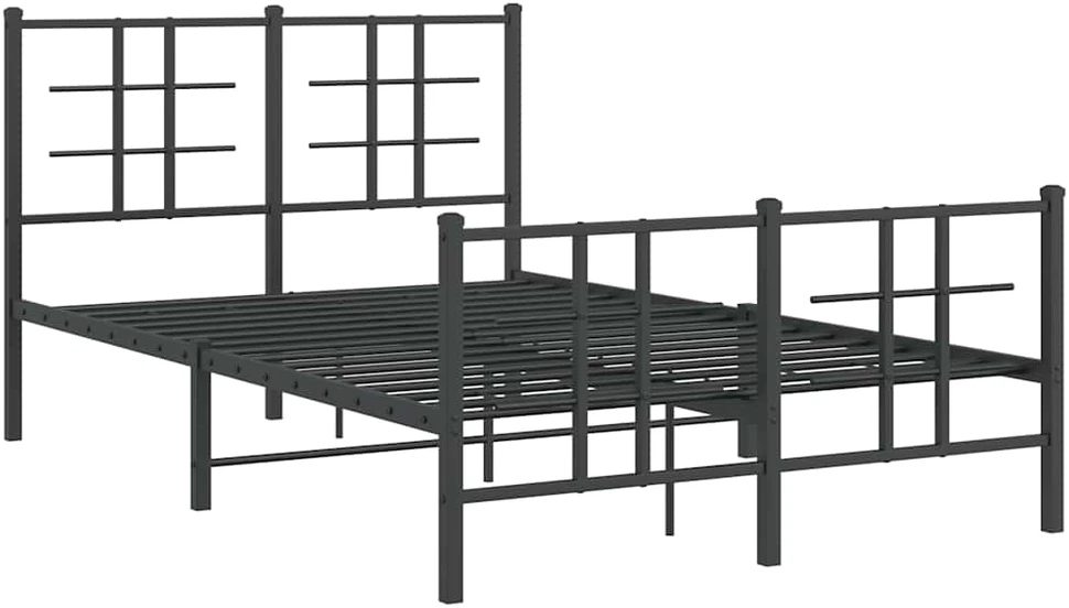 Lovos rėmas su galvūgaliu/kojūgaliu, juodas, 120x190cm, metalas