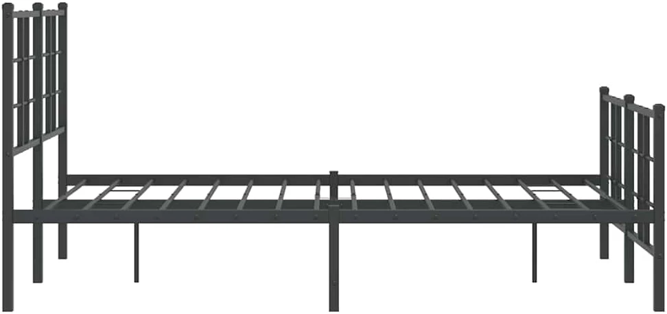 Lovos rėmas su galvūgaliu/kojūgaliu, juodas, 120x190cm, metalas