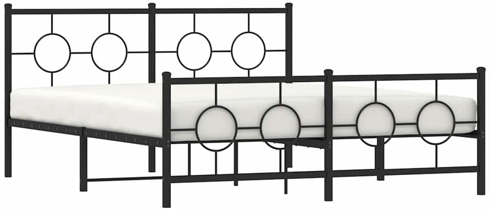 Lovos rėmas su galvūgaliu/kojūgaliu, juodas, 150x200cm, metalas