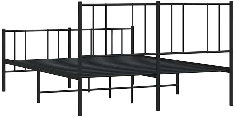 Lovos rėmas su galvūgaliu/kojūgaliu, juodas, 140x190cm, metalas