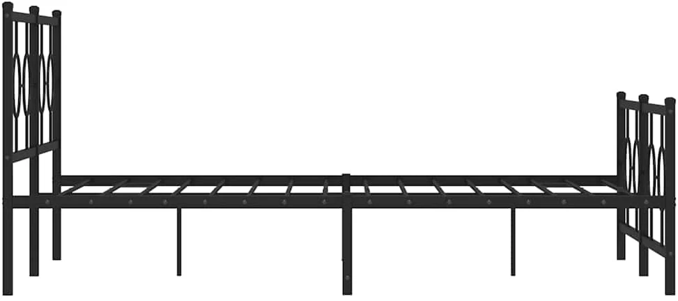 Lovos rėmas su galvūgaliu/kojūgaliu, juodas, 150x200cm, metalas