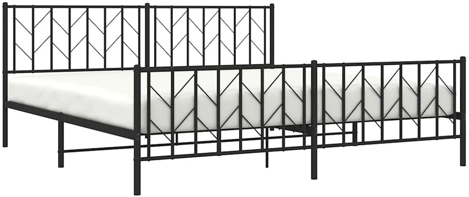 Lova Lovos rėmas su galvūgaliu/kojūgaliu, juodas, 193x203cm, metalas