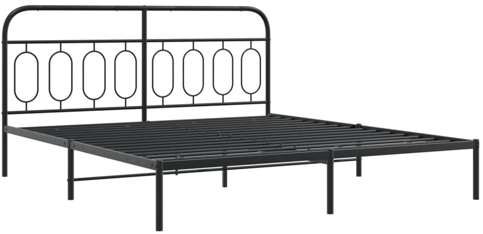 Lova Lovos rėmas su galvūgaliu/kojūgaliu, juodas, 193x203cm, metalas