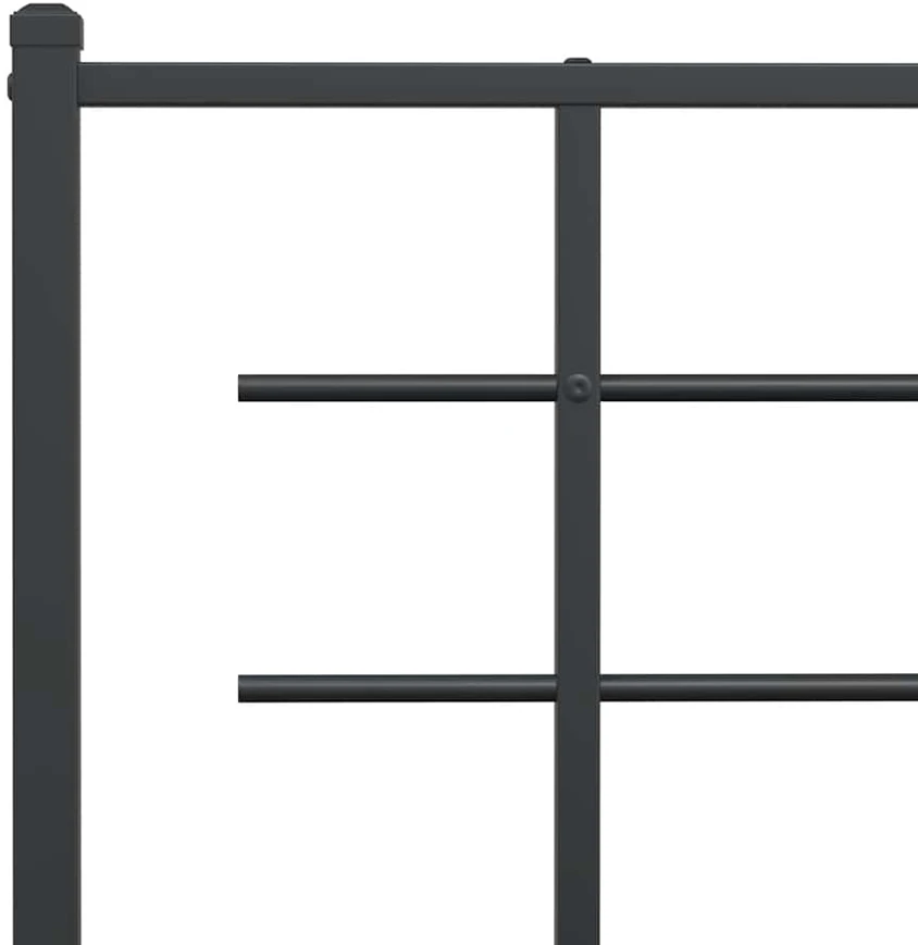 Lovos rėmas su galvūgaliu/kojūgaliu, juodas, 140x190cm, metalas