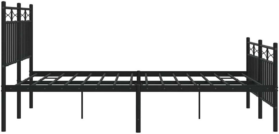 Lova Lovos rėmas su galvūgaliu/kojūgaliu, juodas, 135x190cm, metalas