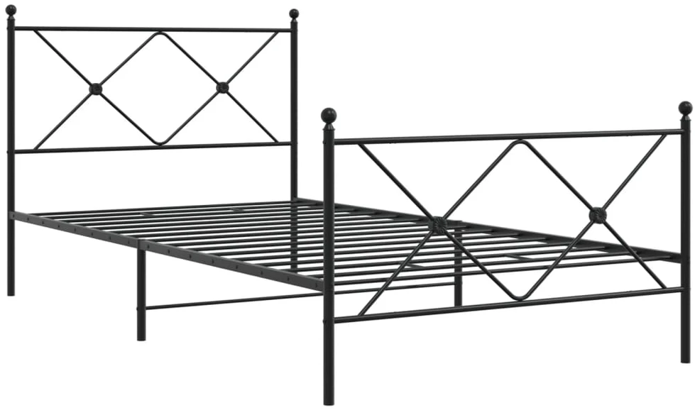 Lova Lovos rėmas su galvūgaliu/kojūgaliu, juodas, 100x190cm, metalas
