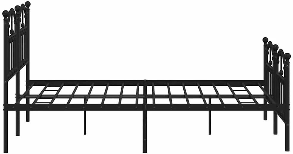 Lovos rėmas su galvūgaliu/kojūgaliu, juodas, 150x200cm, metalas