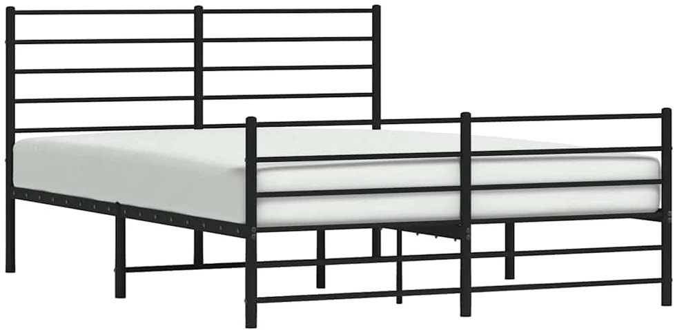 Lovos rėmas su galvūgaliu/kojūgaliu, juodas, 140x190cm, metalas