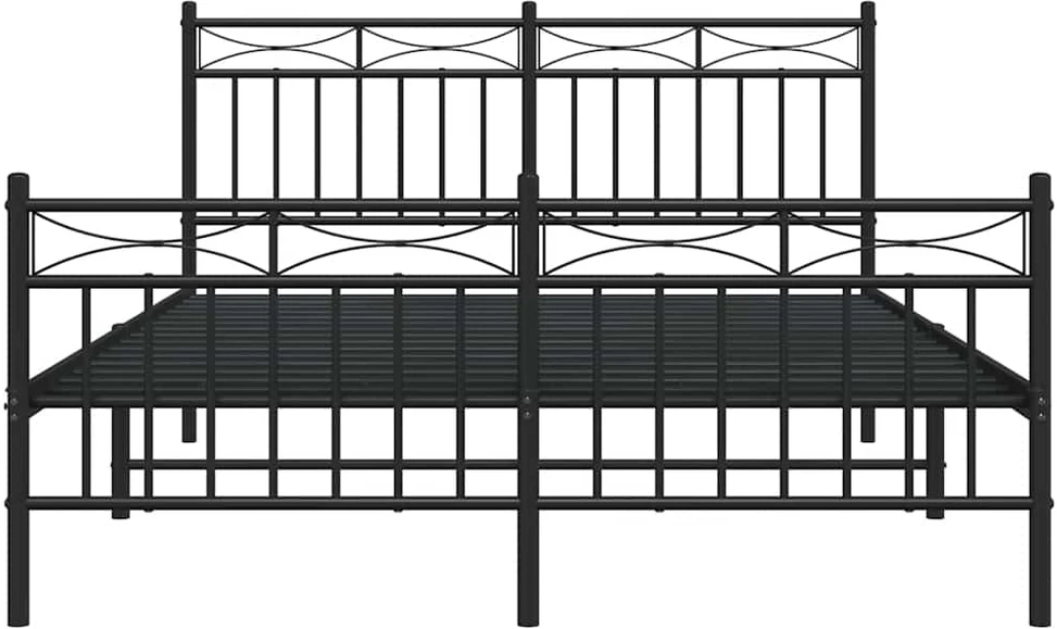Lova Lovos rėmas su galvūgaliu/kojūgaliu, juodas, 135x190cm, metalas