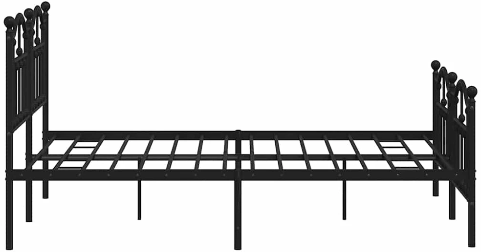 Lovos rėmas su galvūgaliu/kojūgaliu, juodas, 140x190cm, metalas