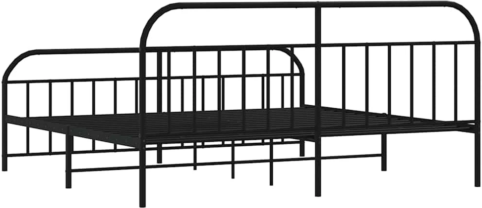 Lova Lovos rėmas su galvūgaliu/kojūgaliu, juodas, 193x203cm, metalas