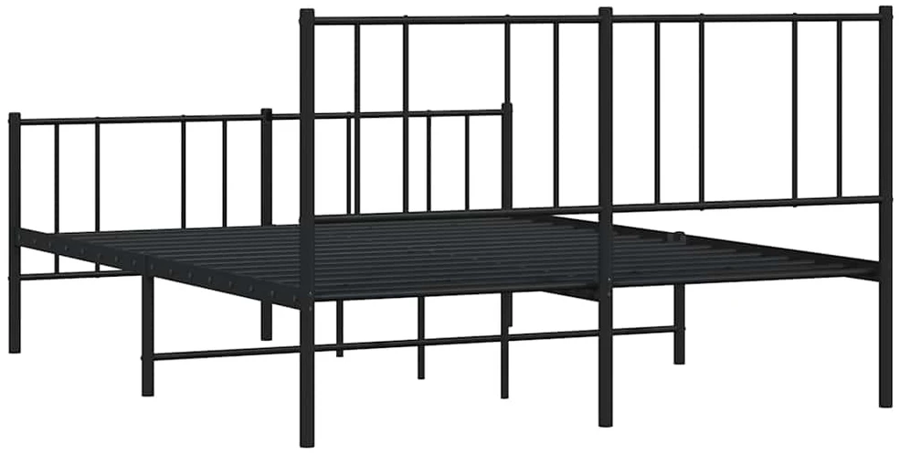Lovos rėmas su galvūgaliu/kojūgaliu, juodas, 120x200cm, metalas
