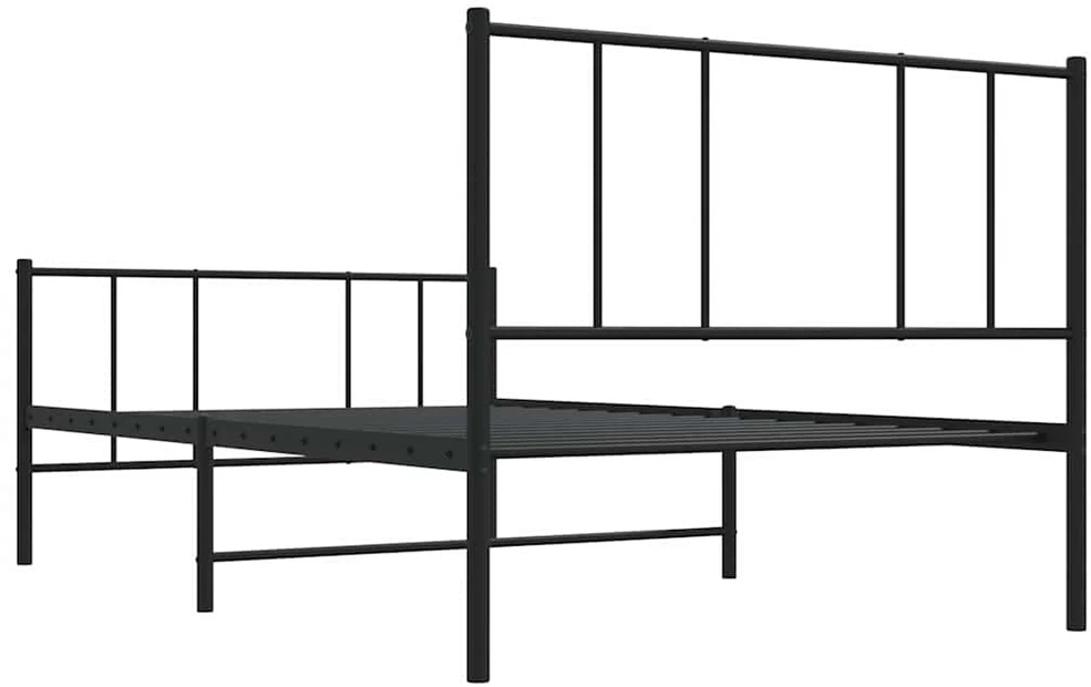 Lovos rėmas su galvūgaliu/kojūgaliu, juodas, 90x190cm, metalas