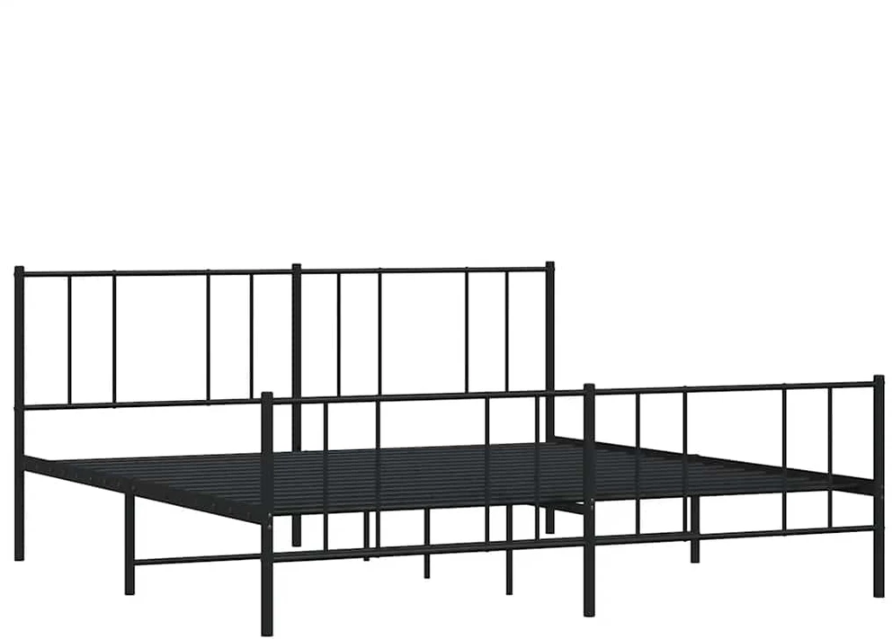Lova Lovos rėmas su galvūgaliu/kojūgaliu, juodas, 193x203cm, metalas
