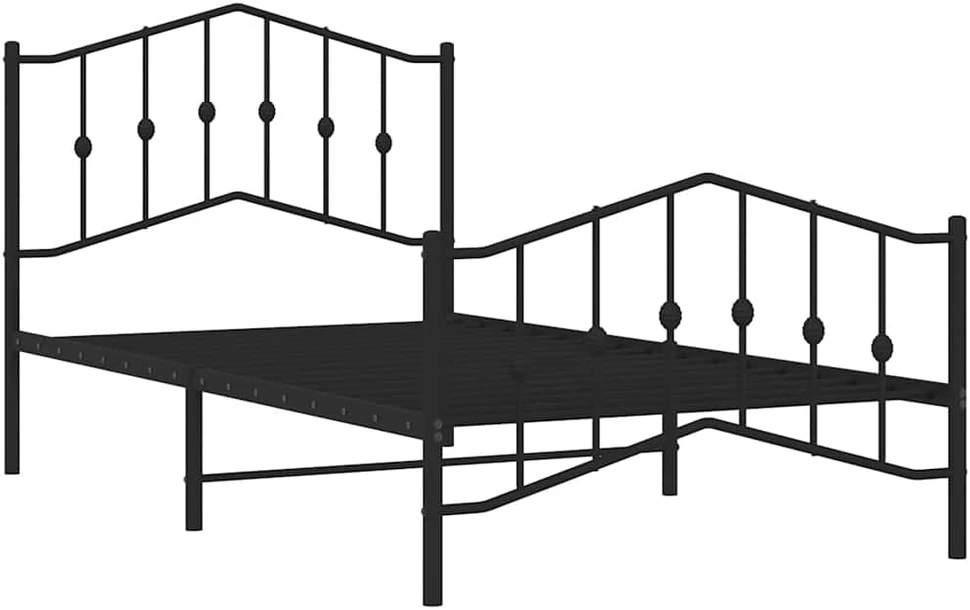 Lova Lovos rėmas su galvūgaliu/kojūgaliu, juodas, 100x190cm, metalas