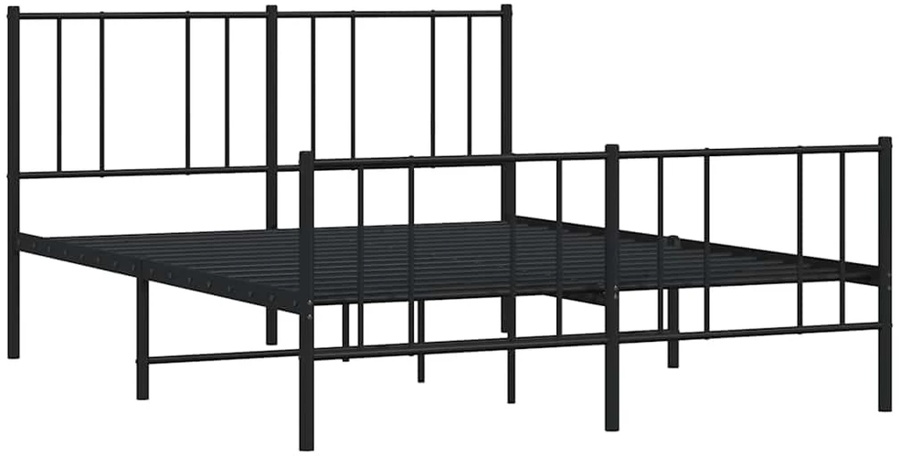 Lova Lovos rėmas su galvūgaliu/kojūgaliu, juodas, 135x190cm, metalas