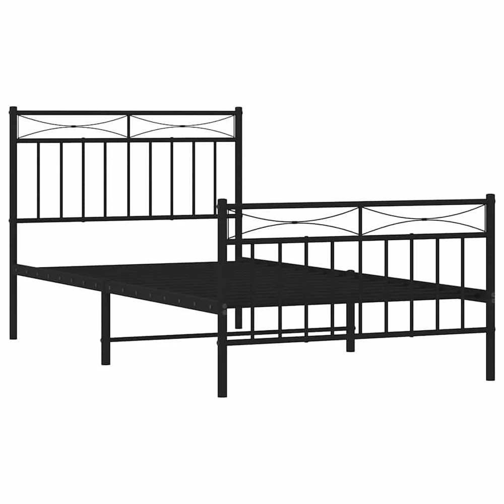 Lova Lovos rėmas su galvūgaliu/kojūgaliu, juodas, 100x190cm, metalas