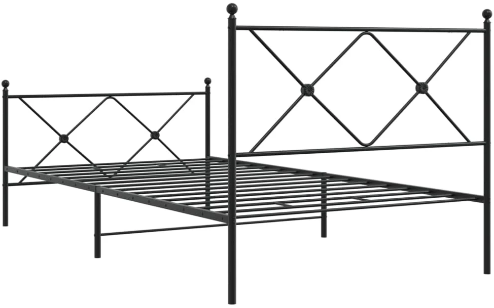 Lova Lovos rėmas su galvūgaliu/kojūgaliu, juodas, 100x190cm, metalas