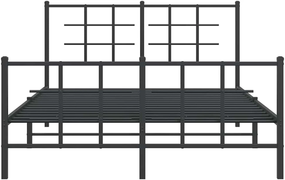 Lovos rėmas su galvūgaliu/kojūgaliu, juodas, 140x190cm, metalas