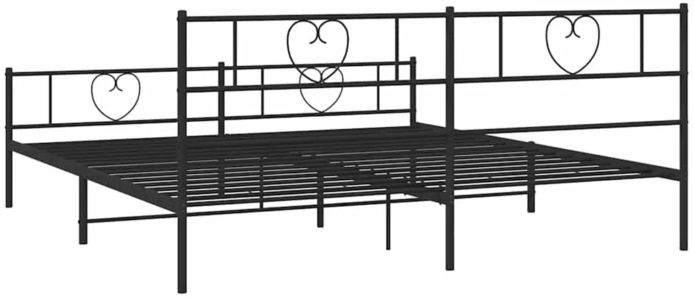 Lova Lovos rėmas su galvūgaliu/kojūgaliu, juodas, 193x203cm, metalas