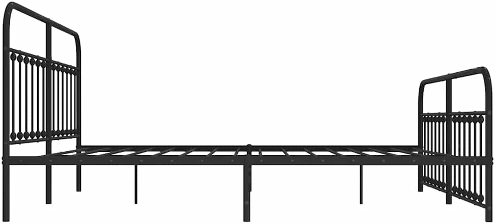 Lovos rėmas su galvūgaliu/kojūgaliu, juodas, 200x200cm, metalas