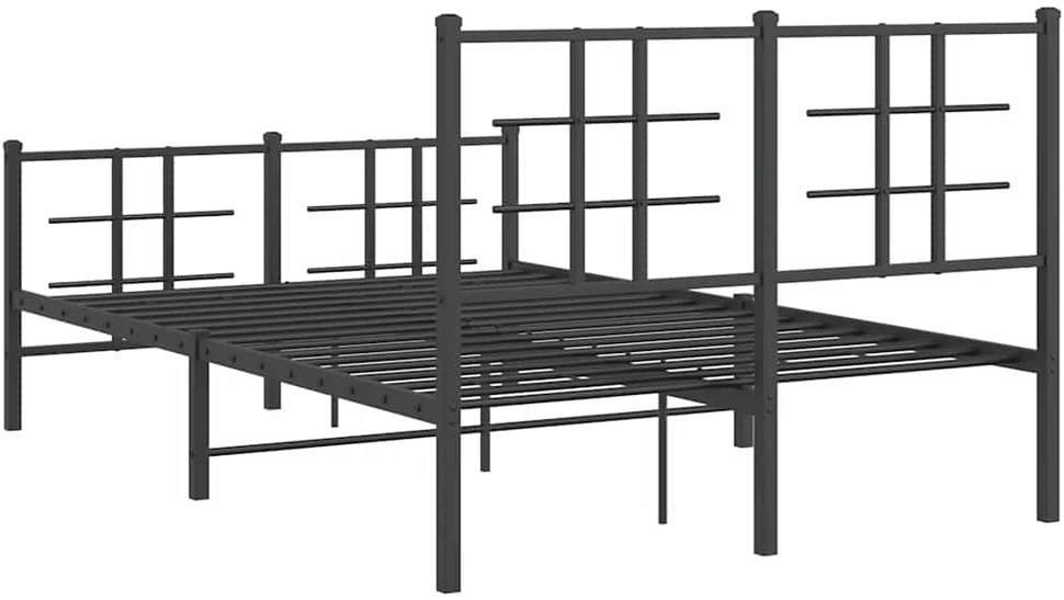 Lovos rėmas su galvūgaliu/kojūgaliu, juodas, 120x190cm, metalas