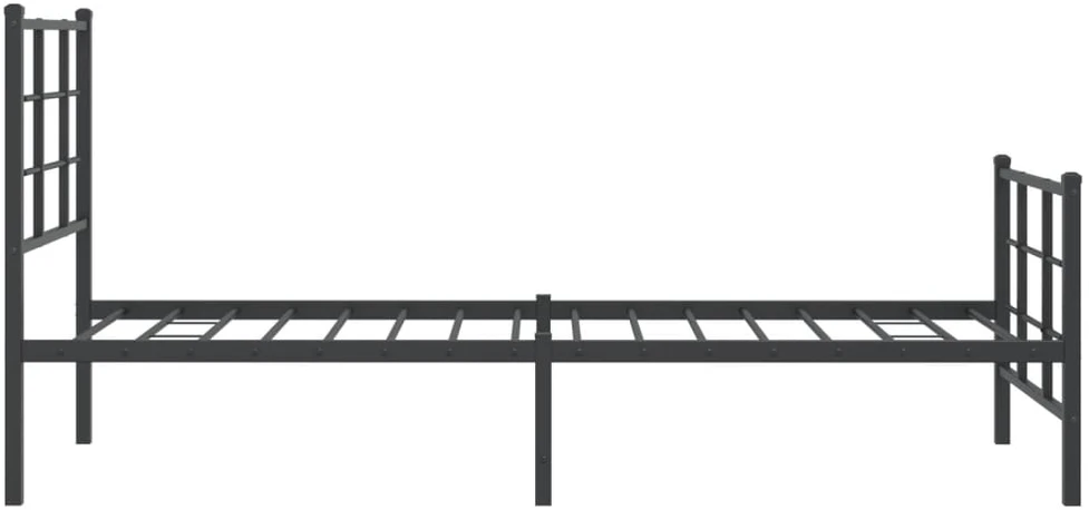 Lovos rėmas su galvūgaliu/kojūgaliu, juodas, 75x190cm, metalas