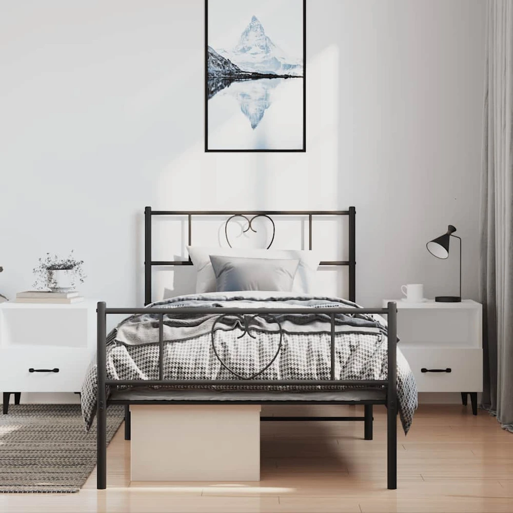 Lova Lovos rėmas su galvūgaliu/kojūgaliu, juodas, 100x190cm, metalas