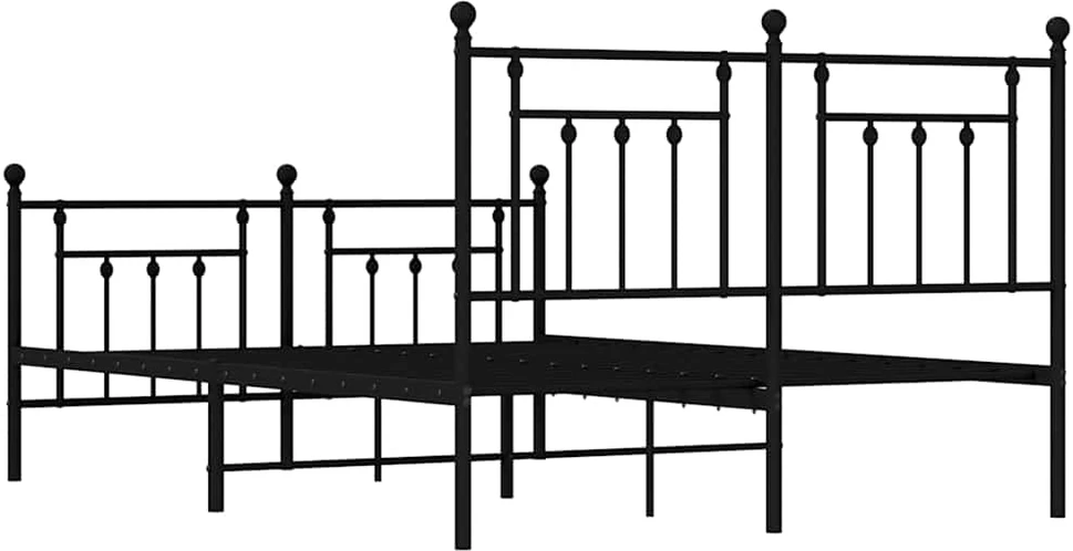 Lovos rėmas su galvūgaliu/kojūgaliu, juodas, 140x190cm, metalas