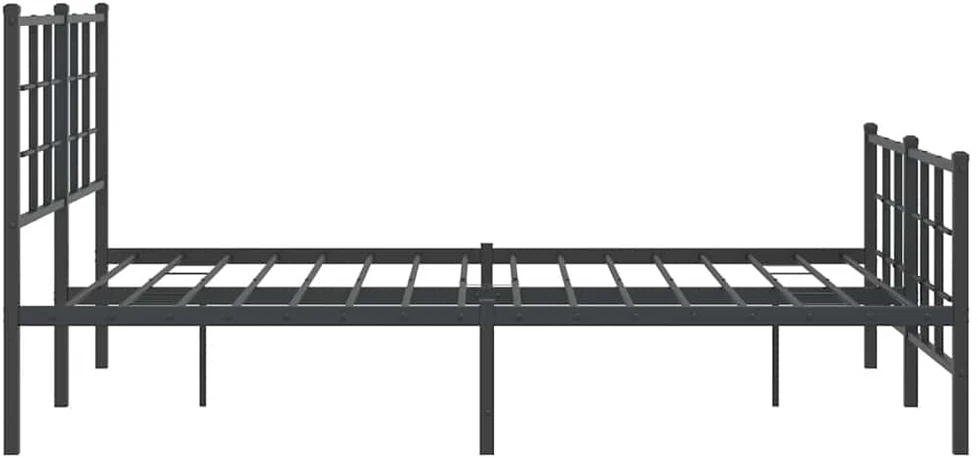 Lovos rėmas su galvūgaliu/kojūgaliu, juodas, 140x190cm, metalas