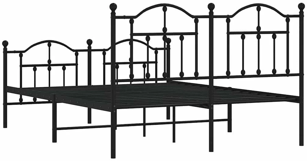 Lova Lovos rėmas su galvūgaliu/kojūgaliu, juodas, 135x190cm, metalas