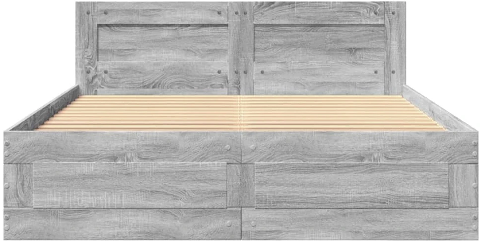 Lovos rėmas su galvūgaliu, pilkas ąžuolo, 120x200cm, mediena