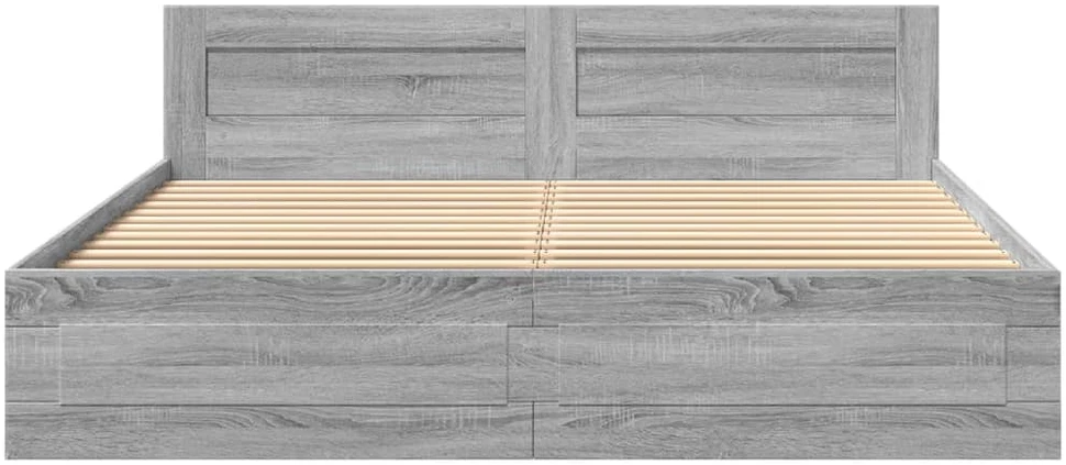 Lovos rėmas su galvūgaliu, pilkas ąžuolo, 200x200cm, mediena