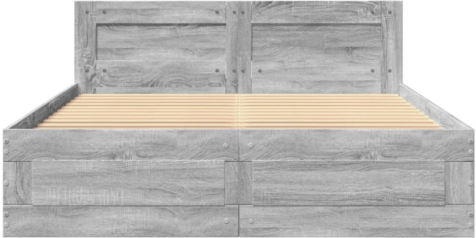 Lovos rėmas su galvūgaliu, pilkas ąžuolo, 140x200cm, mediena
