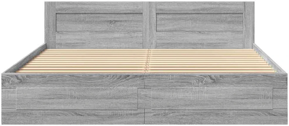 Lovos rėmas su galvūgaliu, pilkas ąžuolo, 180x200cm, mediena