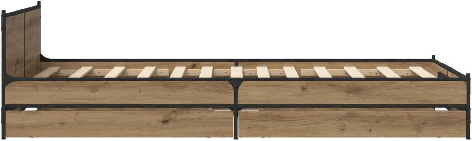 Lova Lovos Rėmas su Galvūgaliu su ratu Artisano ąžuolo 80 x 200 cm