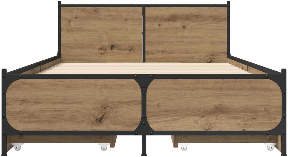 Lova Lovos Rėmas su Galvūgaliu su ratu Artisano ąžuolo 80 x 200 cm