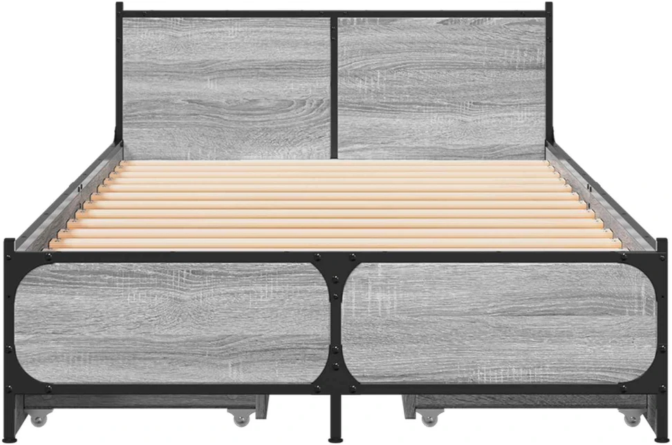 Lova Lovos Rėmas su Galvūgaliu su stalčių Pilka Sonoma 80 x 200 cm