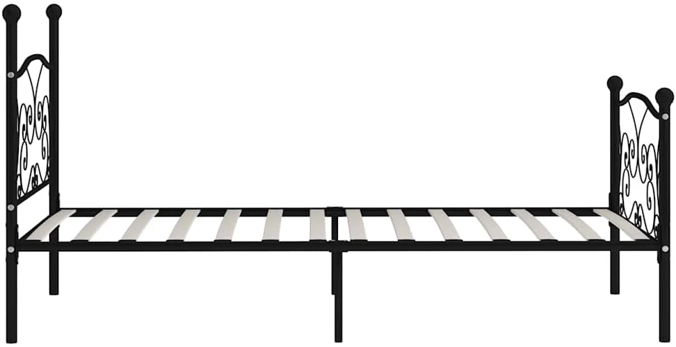 Lovos rėmas su grotelių pagrindu, juodas, 90x200cm, metalas