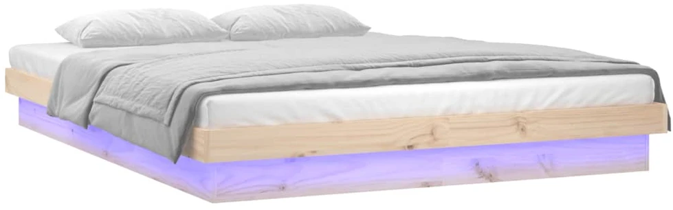 Lovos rėmas su LED, 140x190cm, medienos masyvas