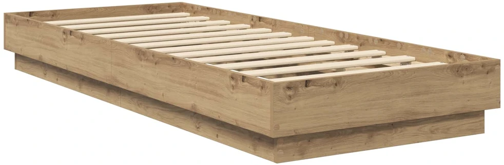Lova Lovos rėmas su LED Artisano ąžuolo 80 x 200 cm Apdirbta mediena