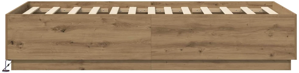 Lova Lovos rėmas su LED Artisano ąžuolo 80 x 200 cm Apdirbta mediena