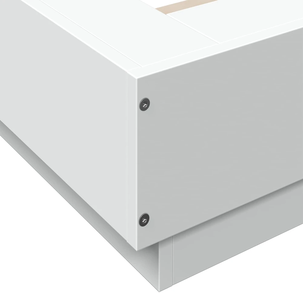 Lova Lovos rėmas su LED Balta 80 x 200 cm Apdirbta mediena