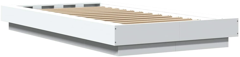 Lova Lovos rėmas su LED Balta 80 x 200 cm Apdirbta mediena