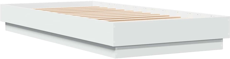 Lova Lovos rėmas su LED Balta 80 x 200 cm Apdirbta mediena